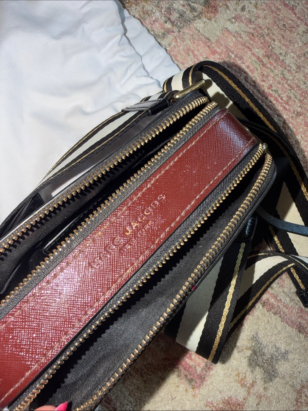 Marc Jacobs Black Camera Crossbody with Gold Hardware and Red Trim - Picture 5 of 5